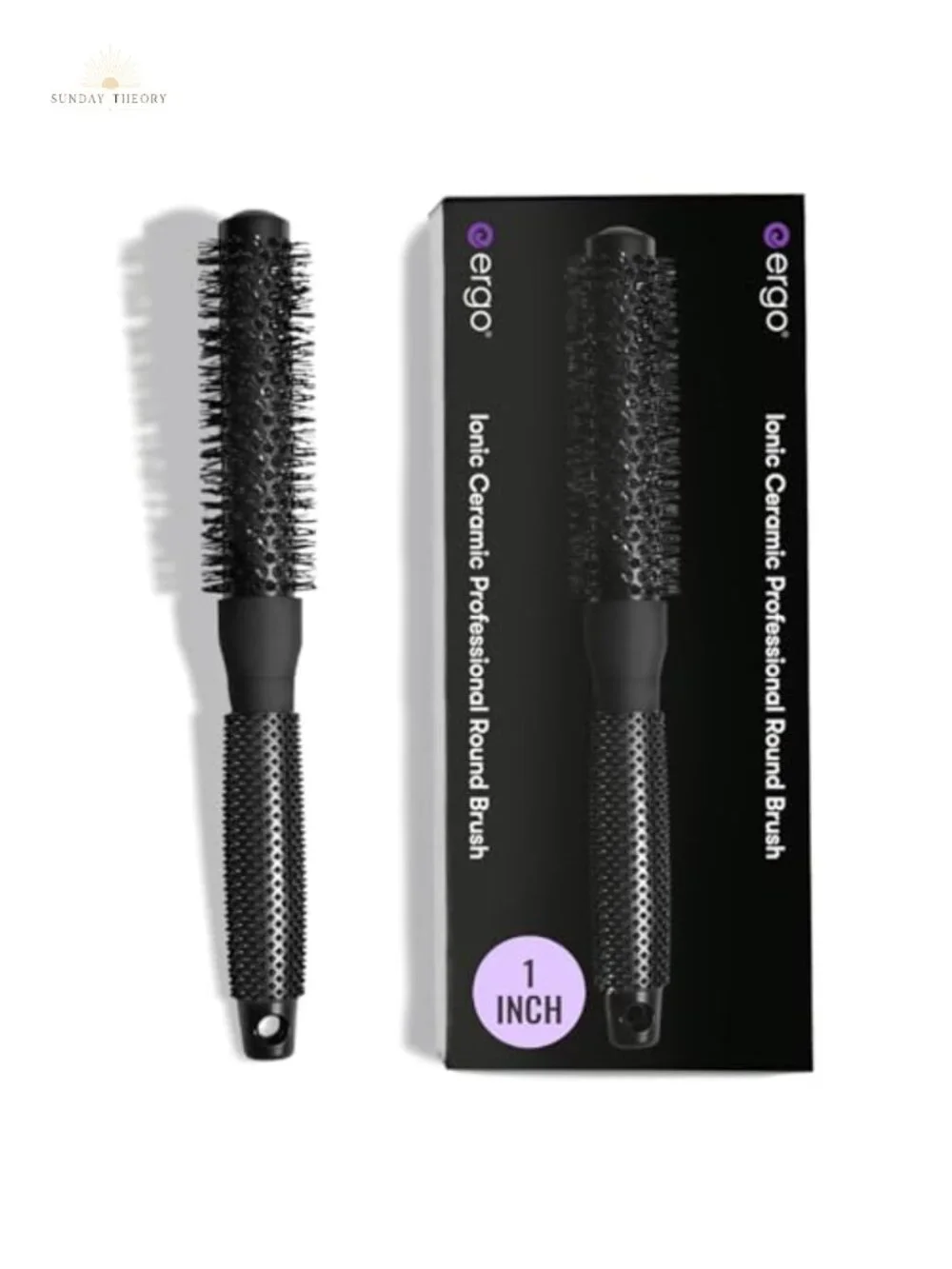 1-Inch Ceramic Ionic Round Brush for Blowouts - Tourmaline Hair Styling Brush